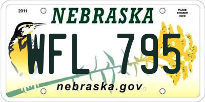 NE license plate WFL795