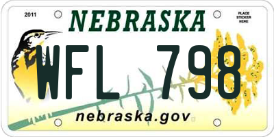 NE license plate WFL798