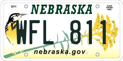 NE license plate WFL811