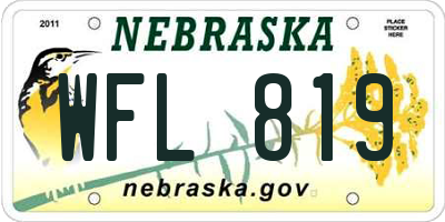 NE license plate WFL819