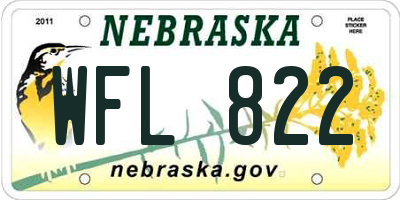 NE license plate WFL822