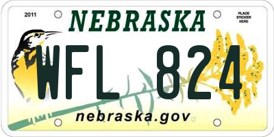 NE license plate WFL824