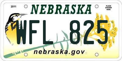 NE license plate WFL825