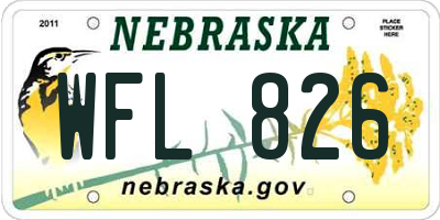 NE license plate WFL826