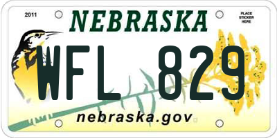 NE license plate WFL829