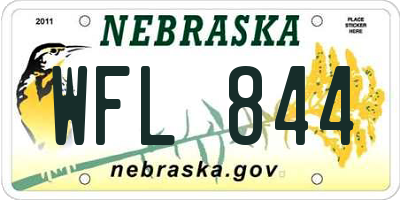 NE license plate WFL844