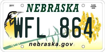 NE license plate WFL864