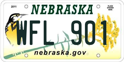 NE license plate WFL901