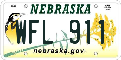 NE license plate WFL911