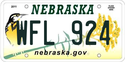 NE license plate WFL924