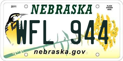 NE license plate WFL944