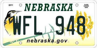 NE license plate WFL948