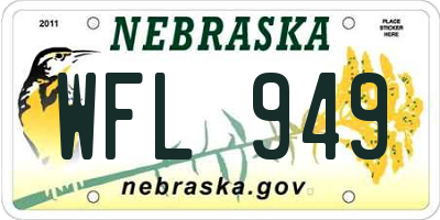 NE license plate WFL949