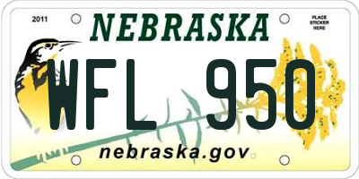NE license plate WFL950