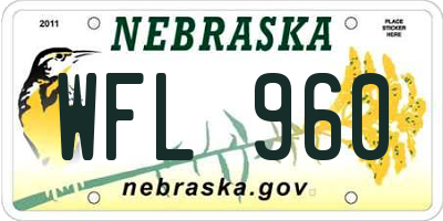NE license plate WFL960