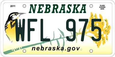 NE license plate WFL975