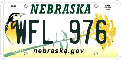 NE license plate WFL976
