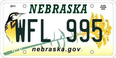 NE license plate WFL995