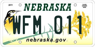 NE license plate WFM011
