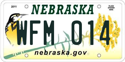NE license plate WFM014