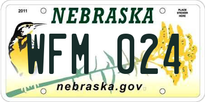 NE license plate WFM024