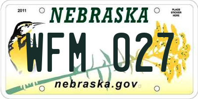 NE license plate WFM027