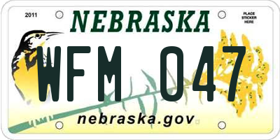 NE license plate WFM047