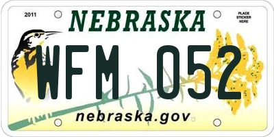 NE license plate WFM052