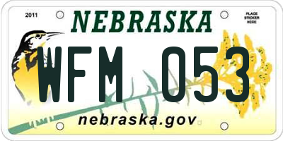 NE license plate WFM053