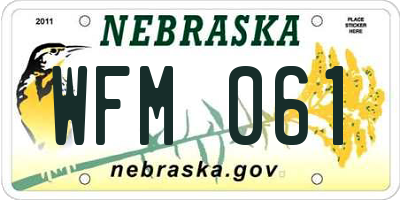 NE license plate WFM061