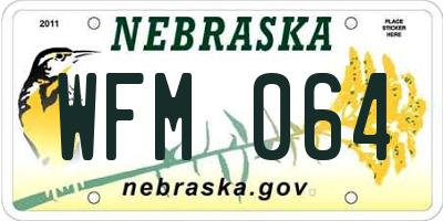 NE license plate WFM064