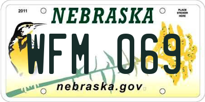 NE license plate WFM069