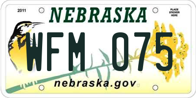 NE license plate WFM075