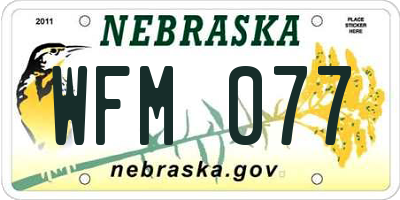 NE license plate WFM077