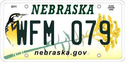 NE license plate WFM079