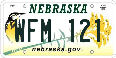 NE license plate WFM121