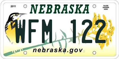 NE license plate WFM122