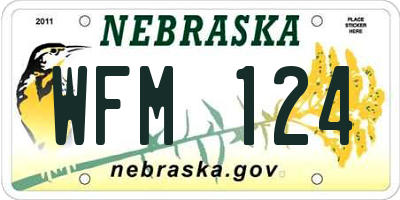 NE license plate WFM124