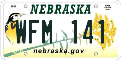 NE license plate WFM141