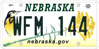 NE license plate WFM144