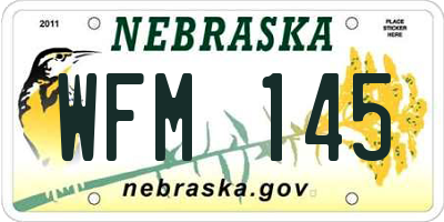 NE license plate WFM145