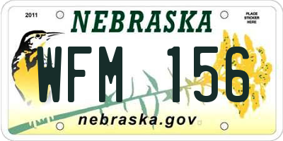NE license plate WFM156
