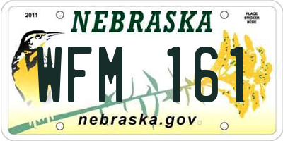 NE license plate WFM161