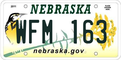 NE license plate WFM163