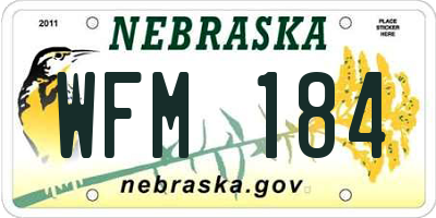 NE license plate WFM184