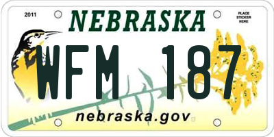 NE license plate WFM187