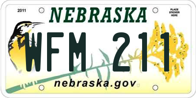 NE license plate WFM211
