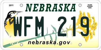 NE license plate WFM219