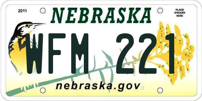 NE license plate WFM221