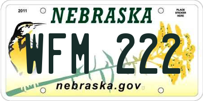NE license plate WFM222